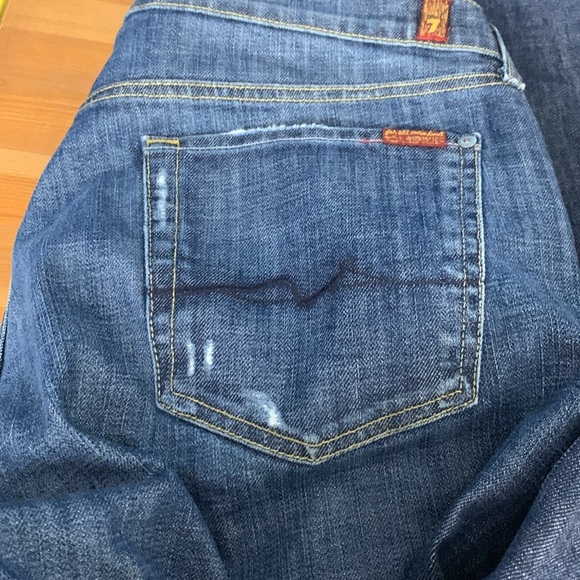 7 for all Mankind Mens Relaxed Front Button Wide Leg, Mid weight, Mid Wash Jeans - Picture 7 of 15